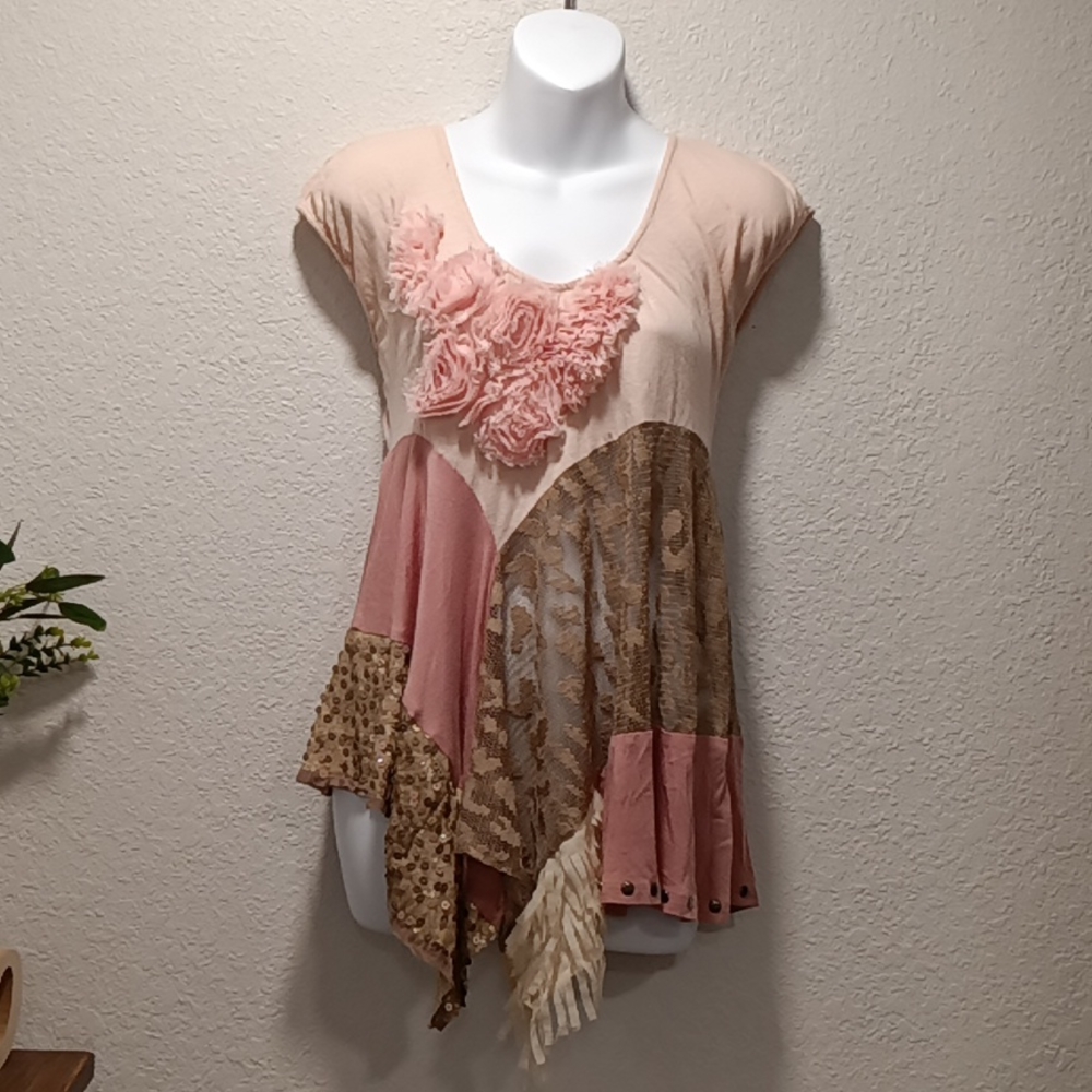 JCrew embellished upcycled top